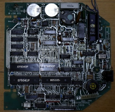 The terminal PCB, with some main chips labelled.