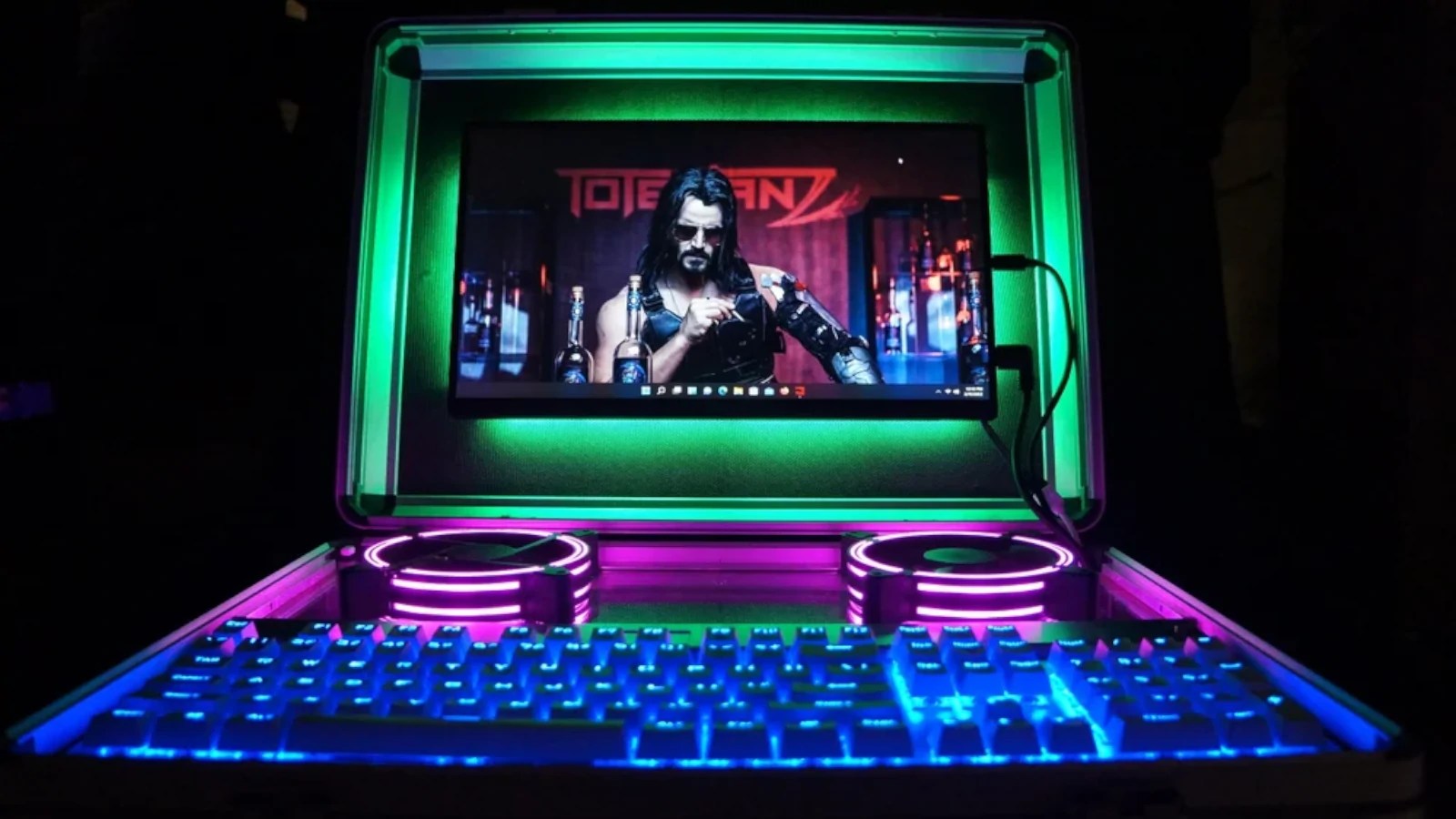 Briefcase Computer Is A Glorious Cyberpunk Build Hackaday