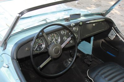 A Triumph TR3 dashboard