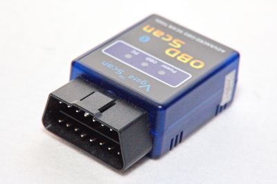 An OBD II Bluetooth dongle