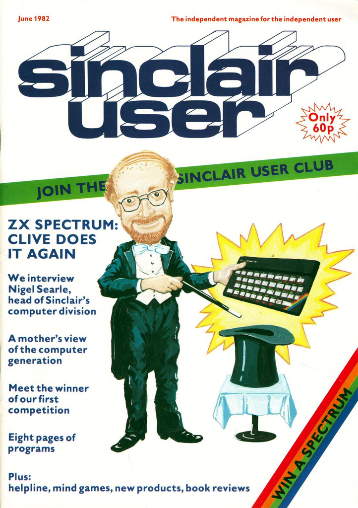 Cover of Sincalir User, Sir Clive Sinclair as a magician