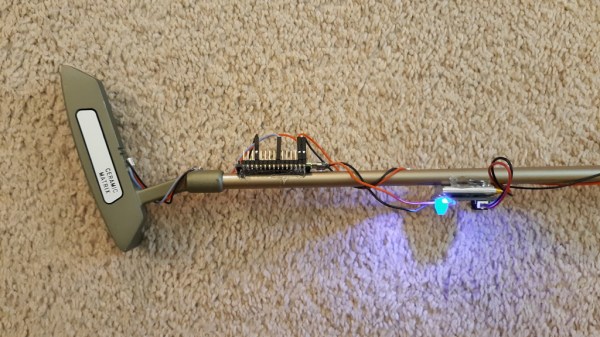 A putter with an Arduino attached to its shaft
