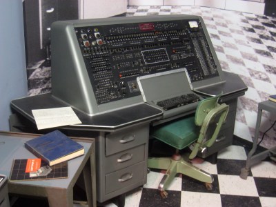 A UNIVAC I operator's console at the Museum of Science in Boston, USA. 