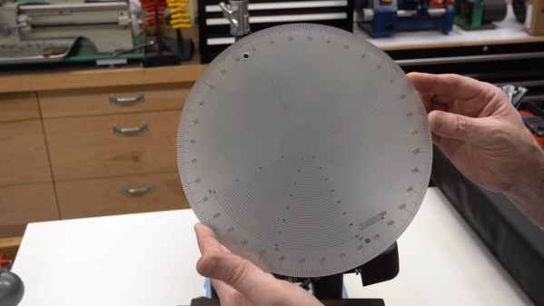 A frosted glass disk with geometrical markers