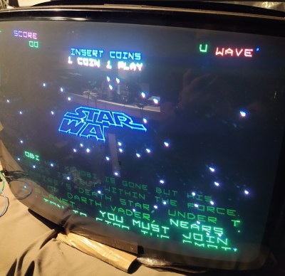 Star Wars (1983) displayed on CRT monitor