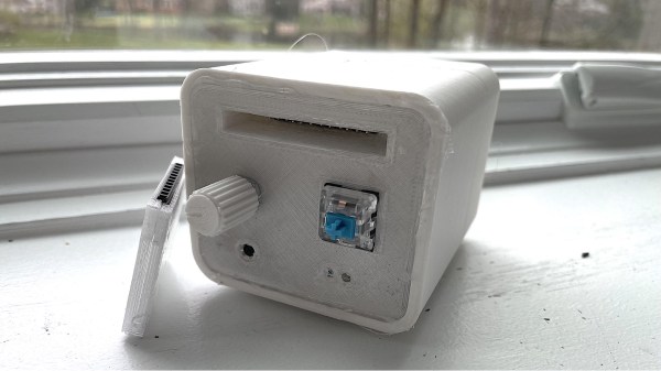 picture of finished mp3 player that uses a cartridge to select songs