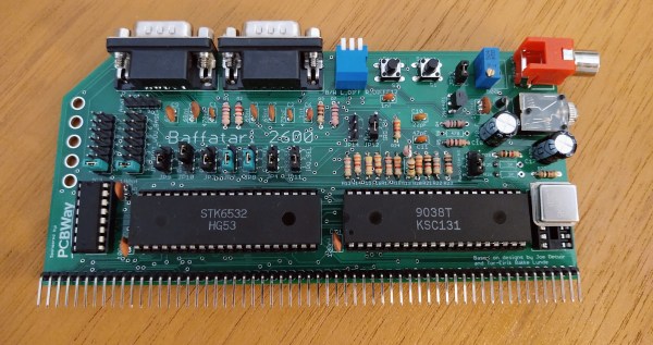 A PCB carrying several Atari 2600 chips