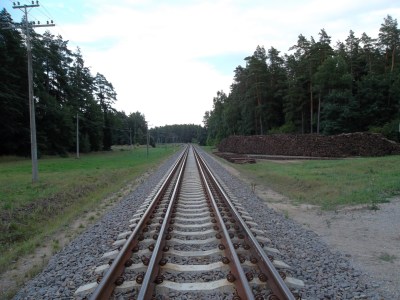 Dual gauge track (1520 and 1435 mm) in Lithuania between Mockava and Šeštokai, part of