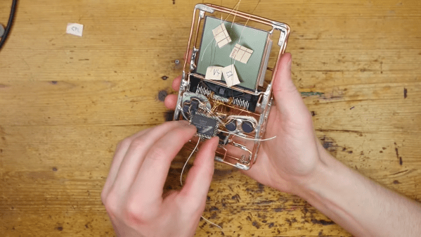 A Game Boy built out of copper wires