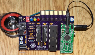 A speech synthesis PCB for a TRS-80