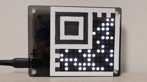 A clock displaying a micro QR code