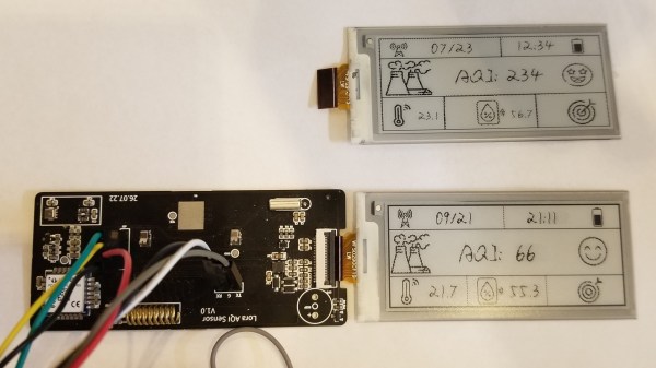 e-paper display showing hand-drawn fonts attached to a custom controller PCB
