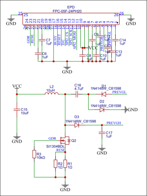 E-paper interfacing circuit is just a simple switched-mode power supply