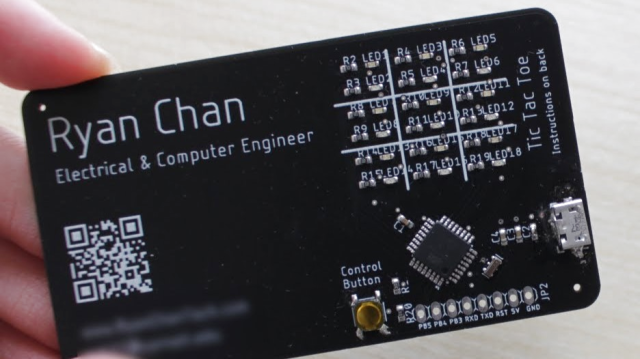 Minimal Tic Tac Toe Business Card | Hackaday