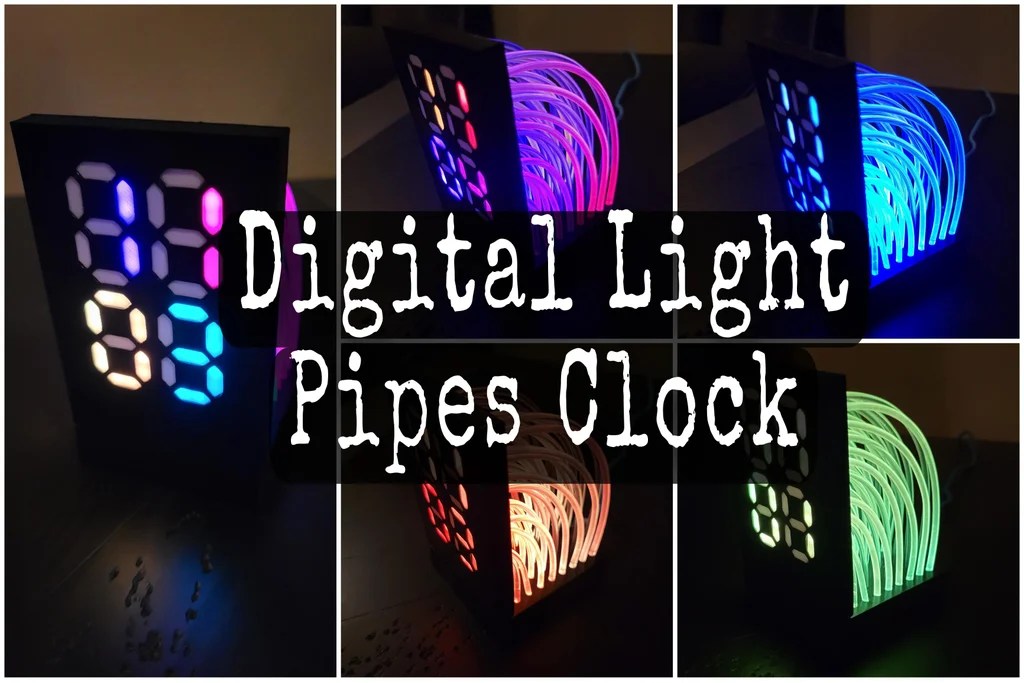The LED clock has its pipes exposed