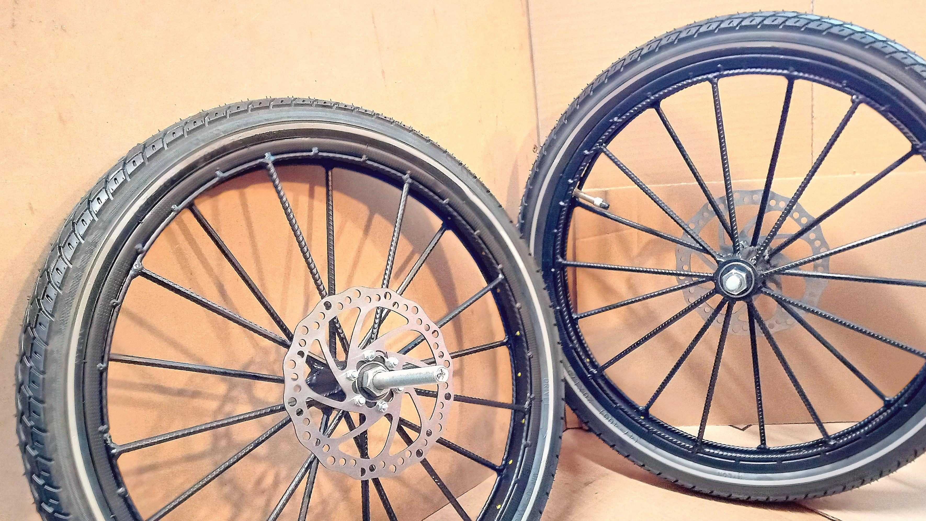 DIY bicycle wheels welded with rebar