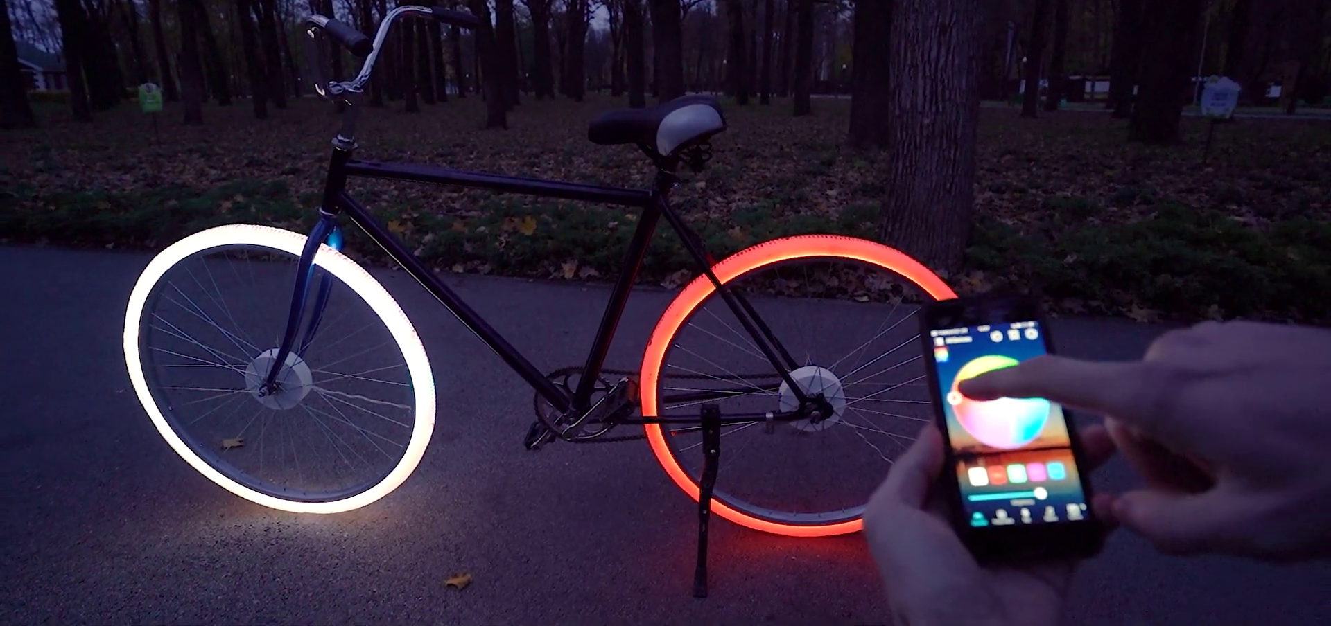 Næste filosofi Tigge Lighting Up Glue Stick Bicycle Tyres With RGB | Hackaday