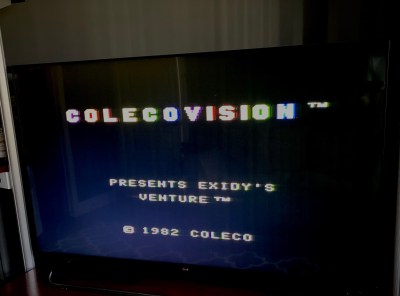 The splash screen of ColecoVision's Venture
