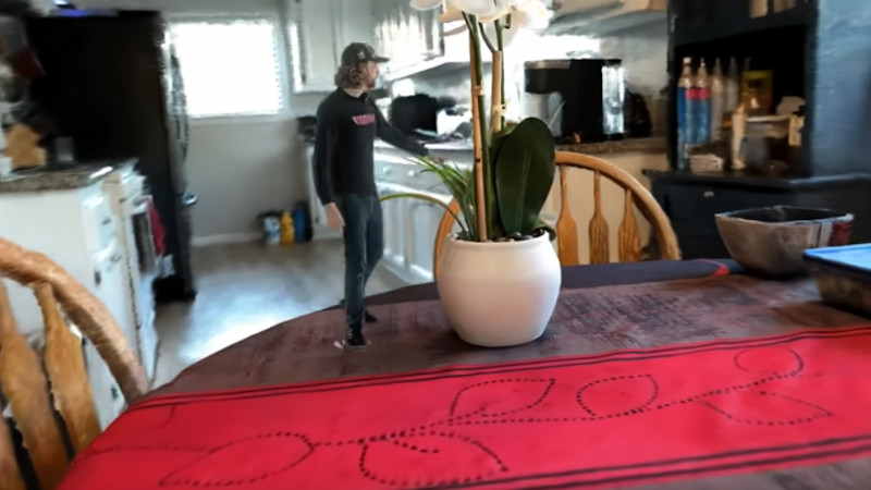 small actor on giant table