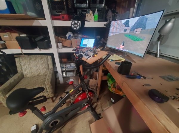 An exercise bike modified to become a game controller