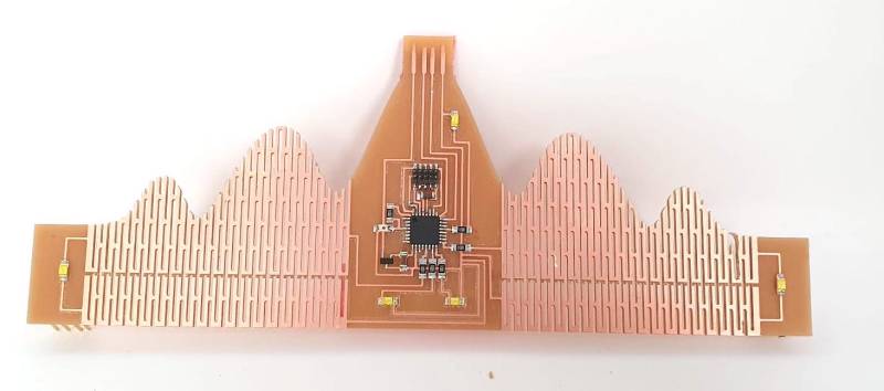 A crown ornament made from PCB material