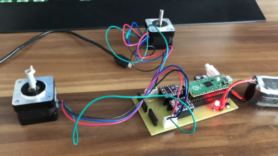 A PCB driving two stepper motors