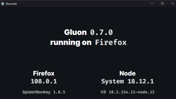 Screenshot of the framework-built app, showing it running through Firefox