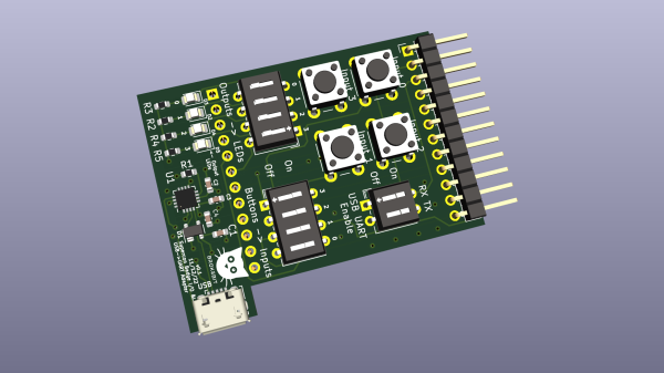 3D render of the badge programming adapter PCB