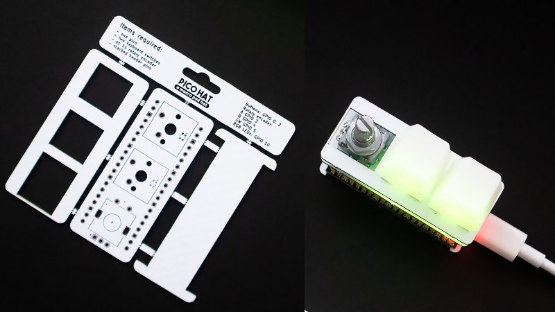 The macropad PCB panel next to an assembled macropad
