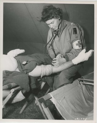 nurse taking blood pressure