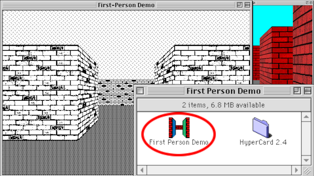 FPS Game Engine Built in Ancient Macintosh HyperCard Software