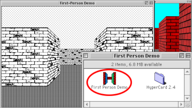 FPS Game Engine Built In Ancient Macintosh HyperCard Software