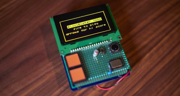 A handheld game console made from bare PCBs