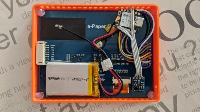 The inside of an e-ink powered weather station