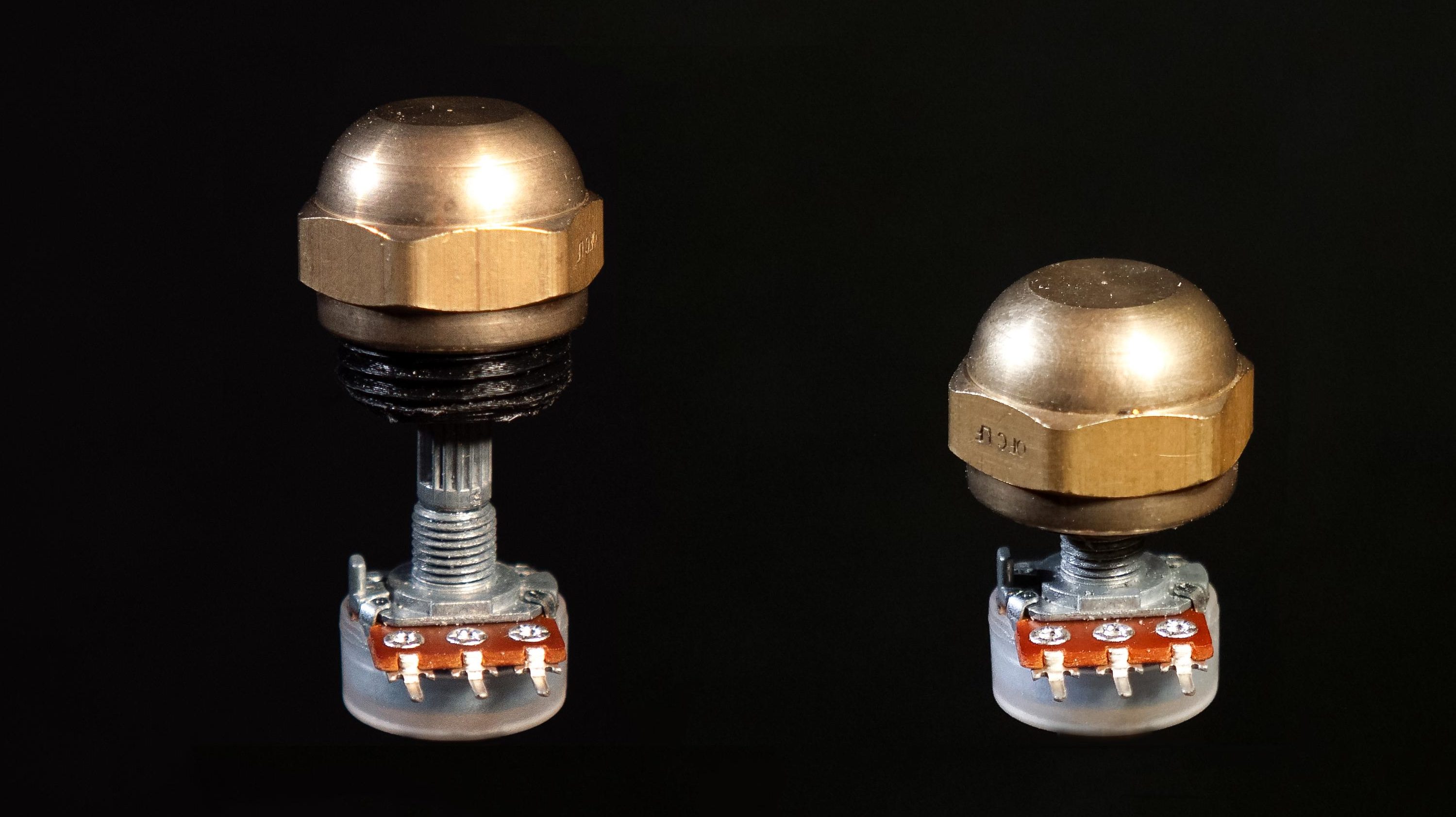 Brass Hardware Makes For Pretty Potentiometer Knobs
