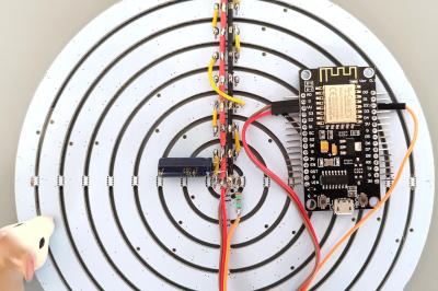 A set of concentric circular LED with an ESP8266