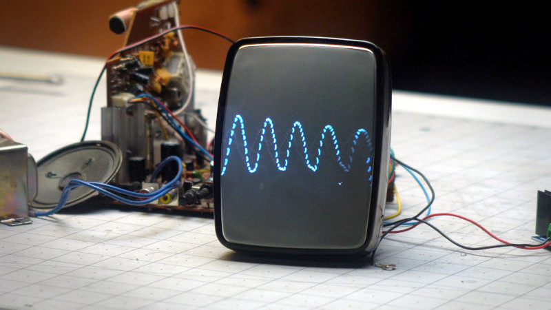 Visualizador de áudio CRT quando os LEDs não estão funcionando