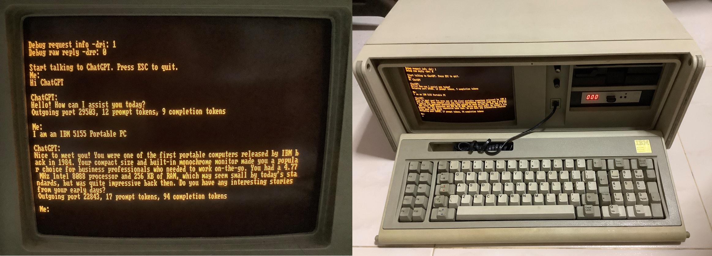 Le client MS-DOS apporte ChatGPT à l'IBM PC
