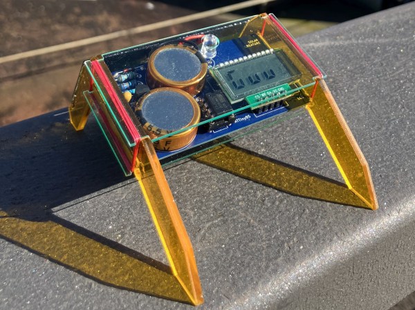A solar-powered device with a small LCD screen