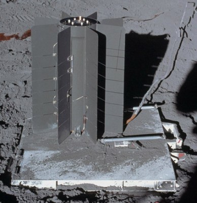 Apollo astronaut photo of a SNAP-27 RTG on the Moon. (Credit NASA)