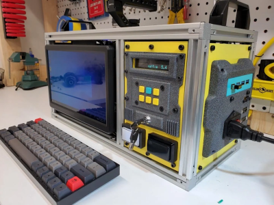 A custom cyberdeck used to drive a tape robot