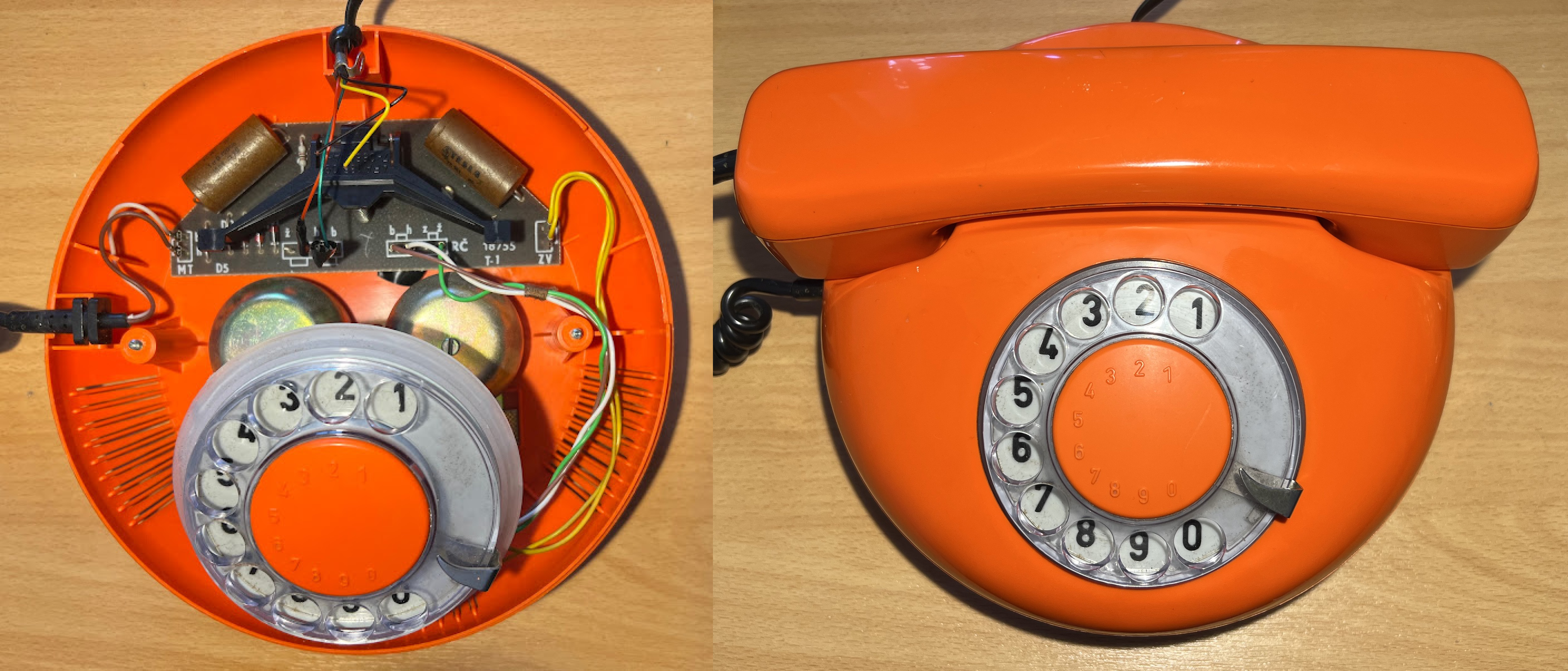 Zbourat starý český telefon je účelové výtvarné umění