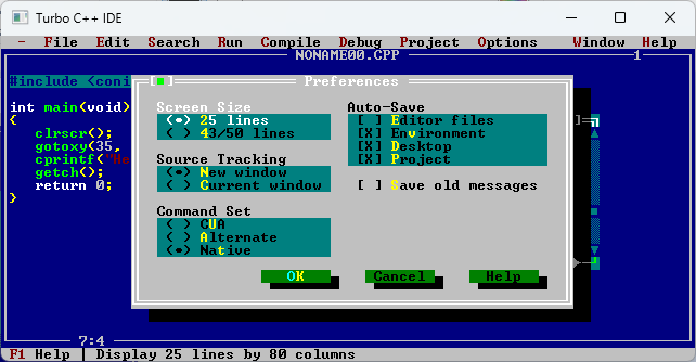 Install Turbo C++ Compiler On 64-bit Windows 7 Using DOSBox - techinfoBiT