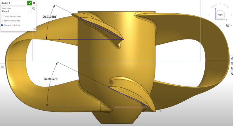 The toroidal propeller's details in the CAD software. (Credit: rctestflight))