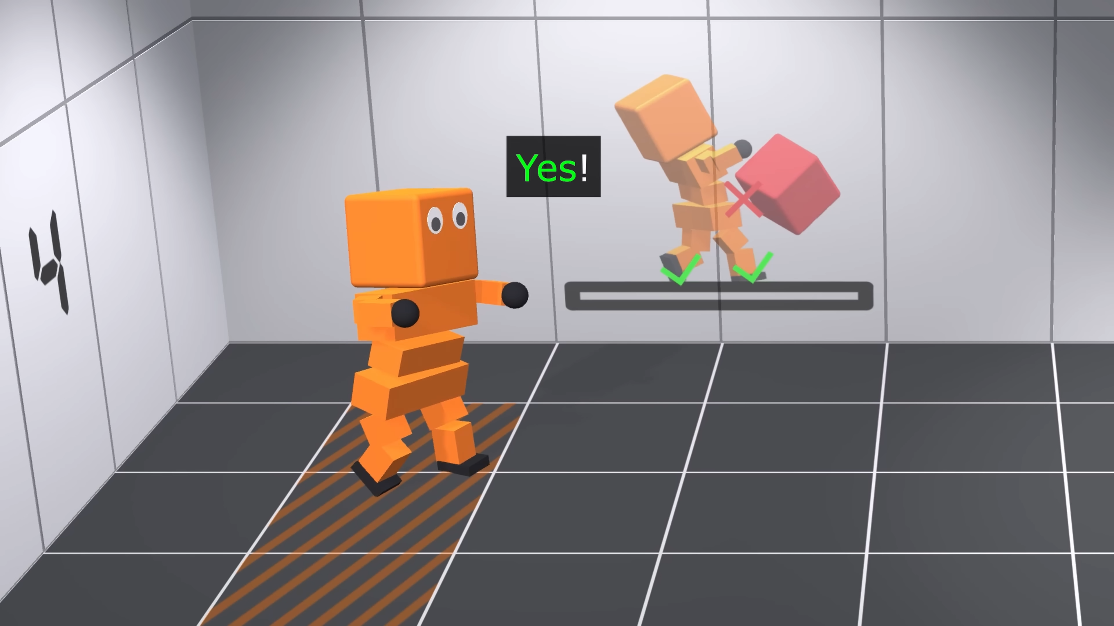 AI aprende a caminar en campos de entrenamiento 3D