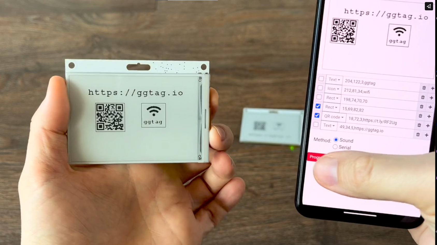 L'émulateur RFID + le badge E-paper peuvent être programmés avec le son