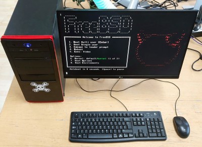 A PC with the FreeBSD boot screen