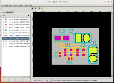 The board in a Gerber viewer