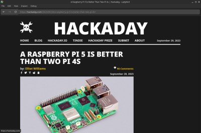 Hackaday in the Ladybird browser