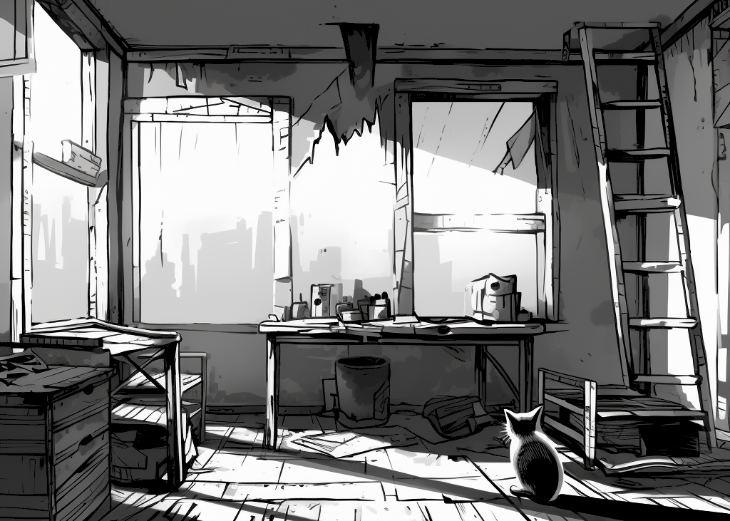 5×7 Sparse_workshop_interior_with_cat_in_sunbeam | Hackaday